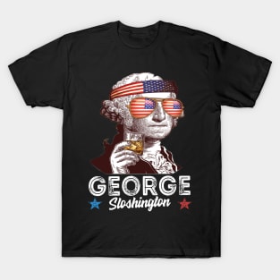 George Sloshington Washington 4th of July Men Funny American T-Shirt